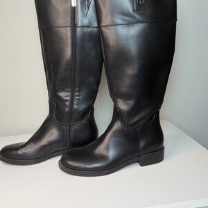 Tommy Hilfiger Black Faux Leather Knee High Riding Equestrian Boots size 8